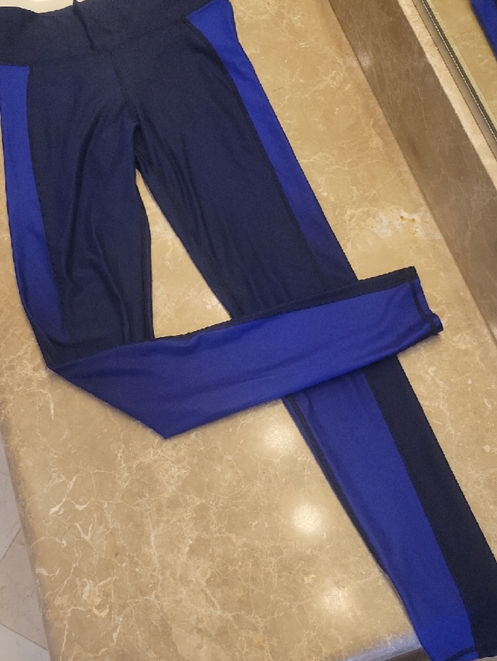 🦋 Danskin Black and Purple Colorblock Leggings, S - Picture 2 of 8